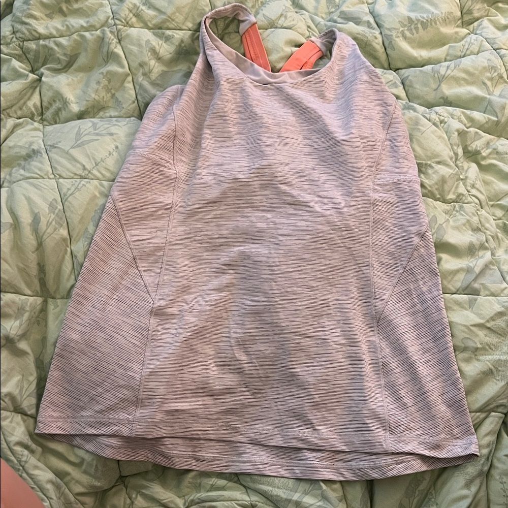 Lululemon Gray and Pink Athletic Tank Top
